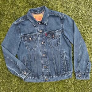 Levi’s Women's Premium Denim Jean Original Trucker Jacket Dark Wash Classic M